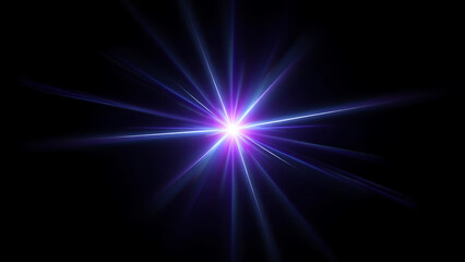 Fototapeta premium Radiant Burst: Bright Light Source with Dramatic Lens Flares Against a Dark Background
