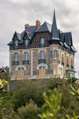 Beautiful view of the coast of Biarritz in a stormy day (French Basque Country)