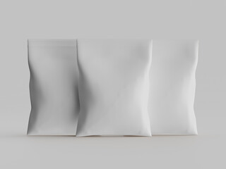Paper kraft packaging for snack 3d render illustration isolated on gray background