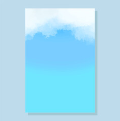 Blue sky watercolor paint, vector.