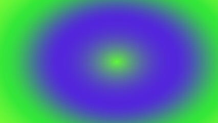 A vibrant, circular gradient featuring lime green and purple hues, radiating from a bright center