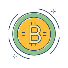 Illustration of a container with an arrow and circles representing a process diagram concept design