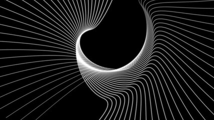 Design elements with white wavy lines and glowing, glittering lines that move softly. black backdrop modern style future technology concept. copy space. , kitchen, office or any environment