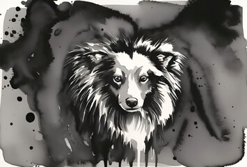black and white dog
