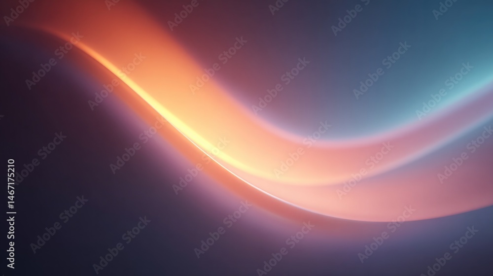 Poster vibrant neon color background with elements of fusion and clean minimalistic design