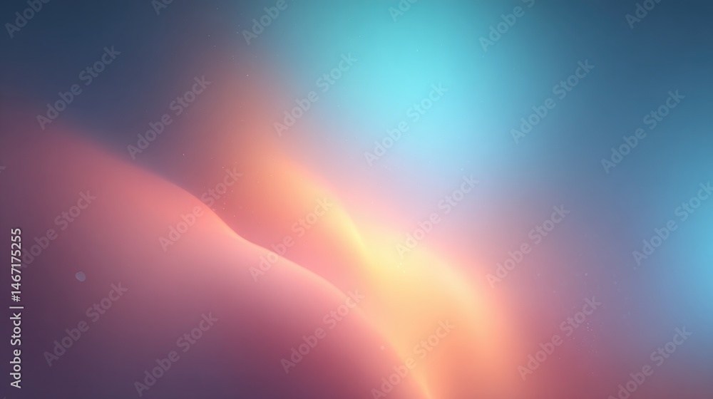 Poster vibrant neon color background with elements of fusion and clean minimalistic design