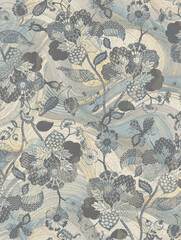 Seamless Floral Leaf Pattern with Soft Textured Design
