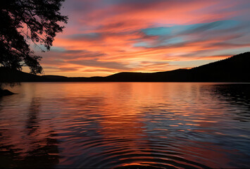 Obraz premium sunset on the lake