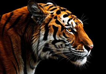 Naklejka premium 獲物を見据える虎の美しい横顔【Generative AI】 