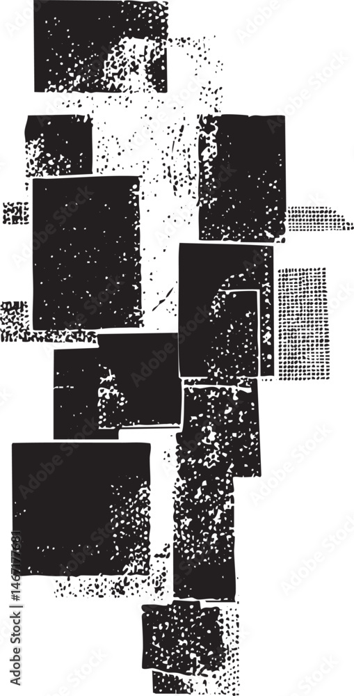 Poster a collection of irregular fragmented squares creates a textured abstract composition.