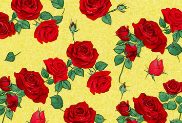 seamless background with roses