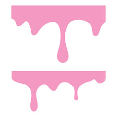 Seamless pattern of melted strawberry pink. Glazed pink liquid melting on a white background with copy space.