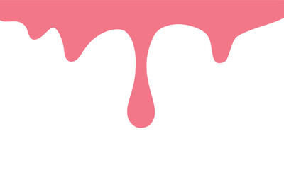 Melted pink ice cream on white background. borderless banner pattern, vector white background