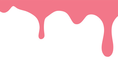 Melted pink ice cream on white background. borderless banner pattern, vector white background