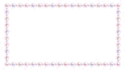 pearl string border frame isolated on transparent background, png cosmetics and beauty sale shopping social media overlay design element