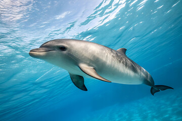 Naklejka premium Harbor porpoise on blue background