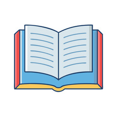 Open book illustration for education reading and learning resources concept design and graphics asset