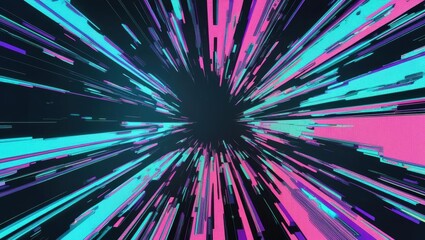 Abstract Background Featuring Distorted Digital Glitch Effects with Vibrant Colors and Pixelated Noise, Creating a Futuristic and Technological Aesthetic.	
