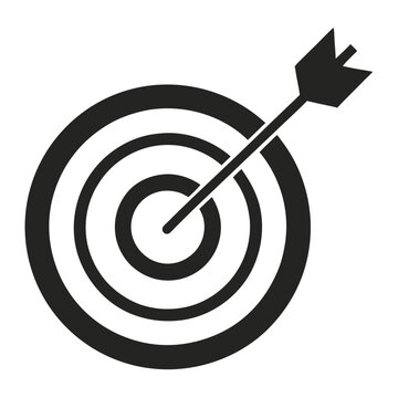 recommend clip art: Target bullseye with arrow outline icon on white background
                    