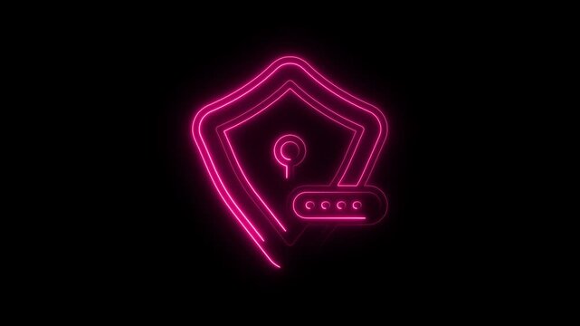 Glowing neon abstract footage of a CLD icon in  icon 4k animation video.