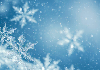 Stunning Closeup of Intricate Snowflake Winter Wonderland Scene