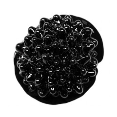 Ferrofluid on a white surface