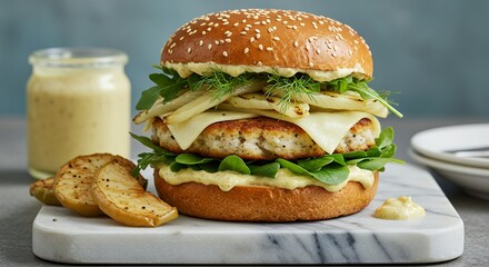 Burger with Toppings and Sauce