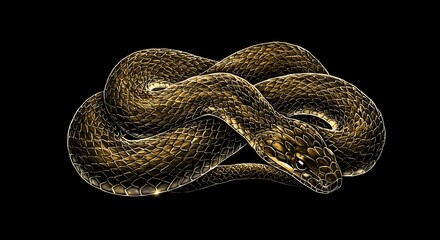 Snake illustration on black background