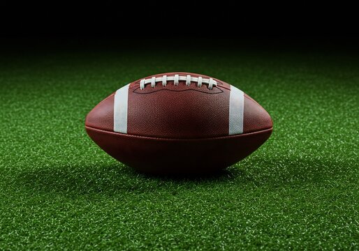 Ballon rugby vert clair eclairage dramatique