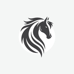 minimalist silhouette of horse. in black and white