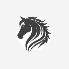 minimalist silhouette of horse. in black and white