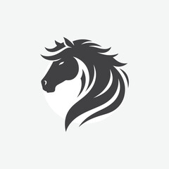 minimalist silhouette of horse. in black and white