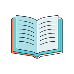 Open book illustration for education reading learning literature study knowledge concept library