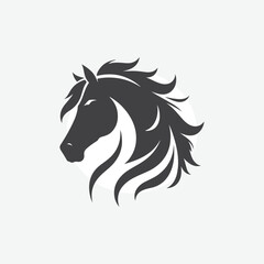 minimalist silhouette of horse. in black and white