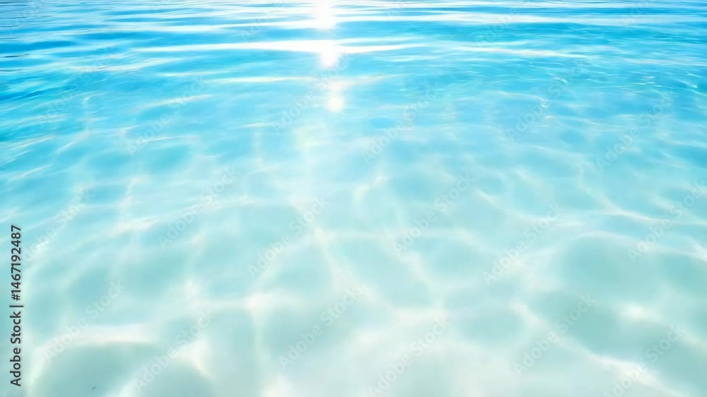 Poster sunlight reflecting off the surface of clear turquoise water creates mesmerizing patterns of light a