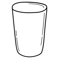 Hand drawn doodle drinking glass on a white background.