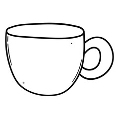 Hand drawn doodle cup on a white background.