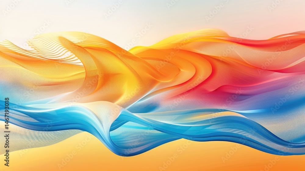 Poster abstract vivid colorful wave flowing express energetic texture. seamless texture of vividness curve 