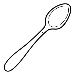 Hand drawn doodle spoon on white background.