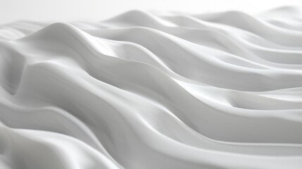 Soft white fabric with flowing curves. Background image of wavy white texture with flowing wave pattern. Textural photography for fabric and material design. Fluid and liquid texture design. AIG51.