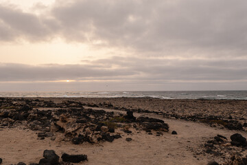 Stunning Fuerteventura sunset by the coast