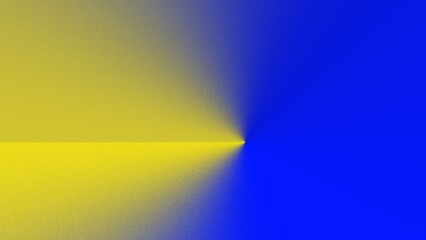 Abstract gradient artwork with yellow and blue hues, merging at a central point