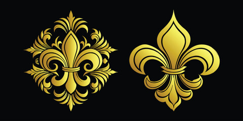 Golden Fleur-de-Lis Emblems