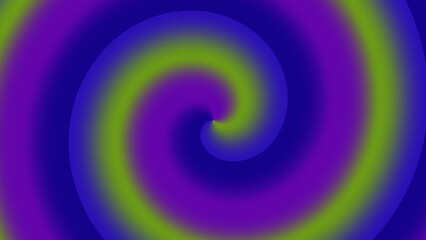 Hypnotic spiral of purple, green, and blue gradients