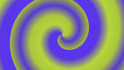 Hypnotic swirl of lime green and violet, creating a mesmerizing, gradient spiral effect
