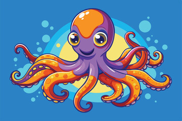 Obraz premium Vector illustration of octopus isolated on white background.