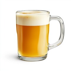 Mug of light beer isolated on white background. With clipping path