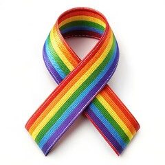 Colorful rainbow ribbon symbol of lgbtq pride and solidarity against discrimination