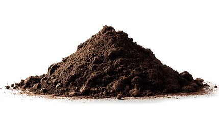 Soil, dirt pile isolated on white or