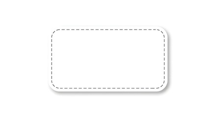 A minimalistic dashed frame with rounded corners and a soft shadow, vector style, isolated on a white background
